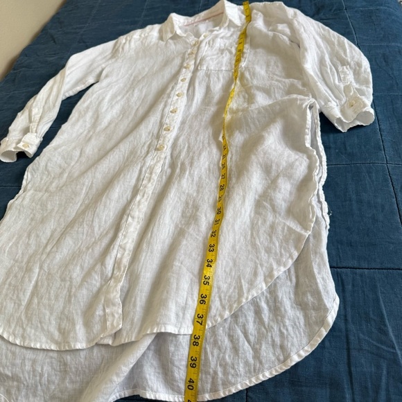 By Anthropologie Button Down Linen Tunic Shirt Size XS - Picture 11 of 13
